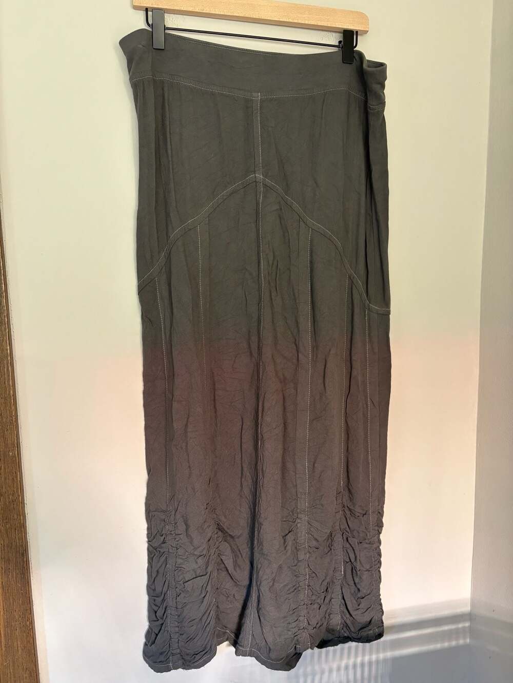 XCVI Wearables Women’s Grunge Goth Ruched Maxi Skirt Sz M